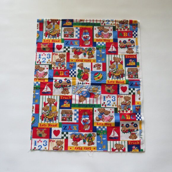 A V.I.P. Print Cranston Print Works Co Vintage Let’s Play Fabric 1980 - Picture 1 of 7